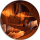 Red Limestone Caves, Landscape Photo Disc Metal Artwork, 23"