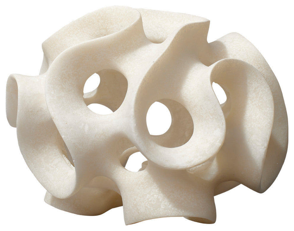 Ribbon Resin Sphere, White