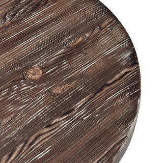 Carolina Reclaimed Pine Round End Table, Rustic Brown