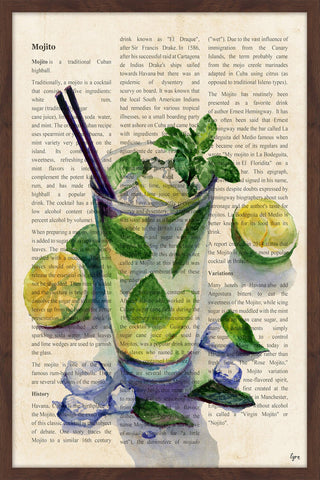 "Mojito History" Framed Painting Print, 12"x18"