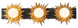 Soleil 3 Light Bath Vanity Light in Gold and Weathered Zinc