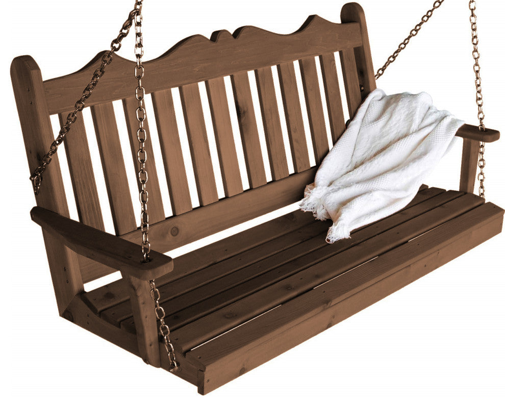 Cedar Royal English Porch Swing, Mushroom Stain, 4 Foot