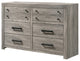 Benzara BM215295 Wooden Dresser With Bar Handles and Grain Details, Gray