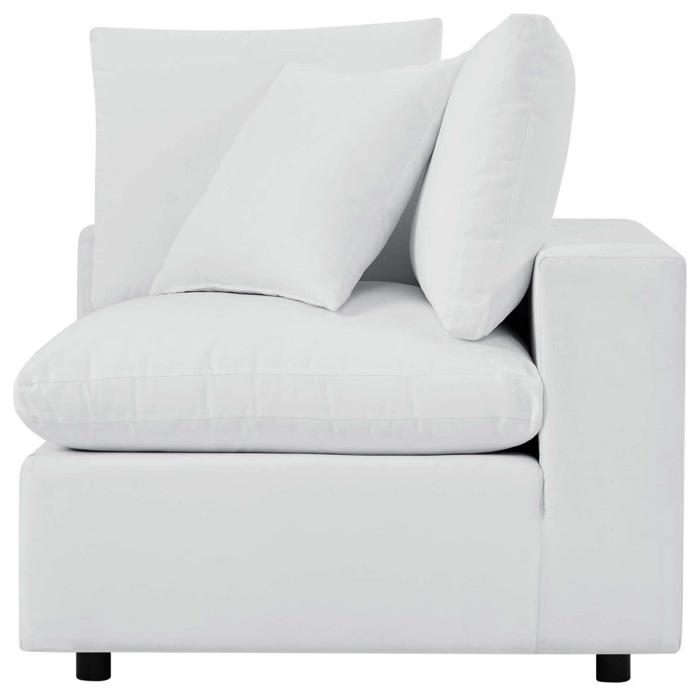 Modular Lounge Sectional Deep Sofa Chair Set, Sunbrella, White, Modern, Outdoor