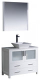 Fresca Torino 36" White Modern Bathroom Vanity With Vessel Sink
