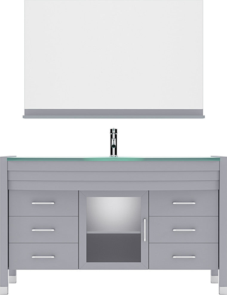 Ava 55" Single Bathroom Vanity Set, Gray