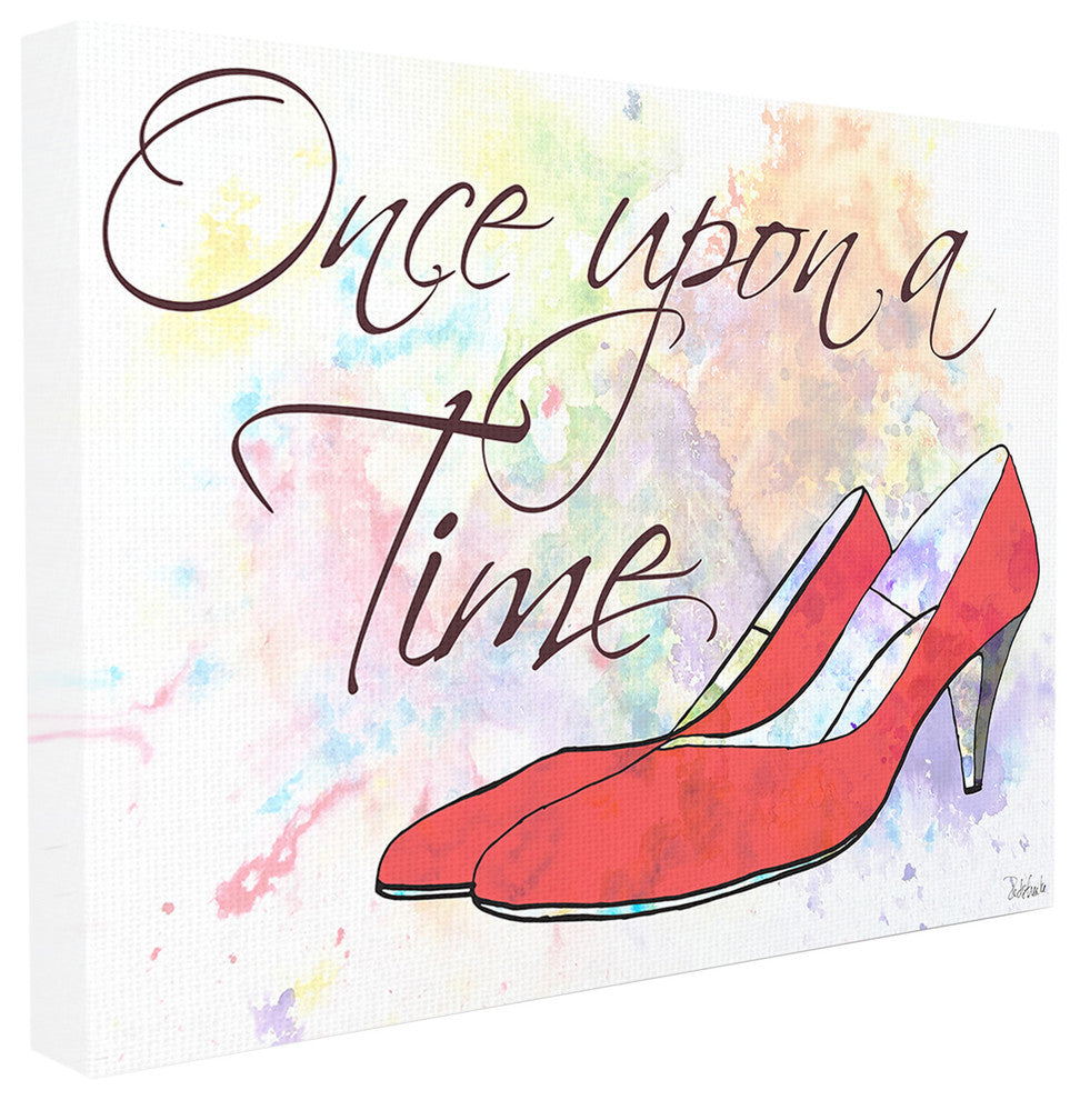 "Watercolors Once Upon A Time Slippers" Oversized Stretched Canvas Wall Art