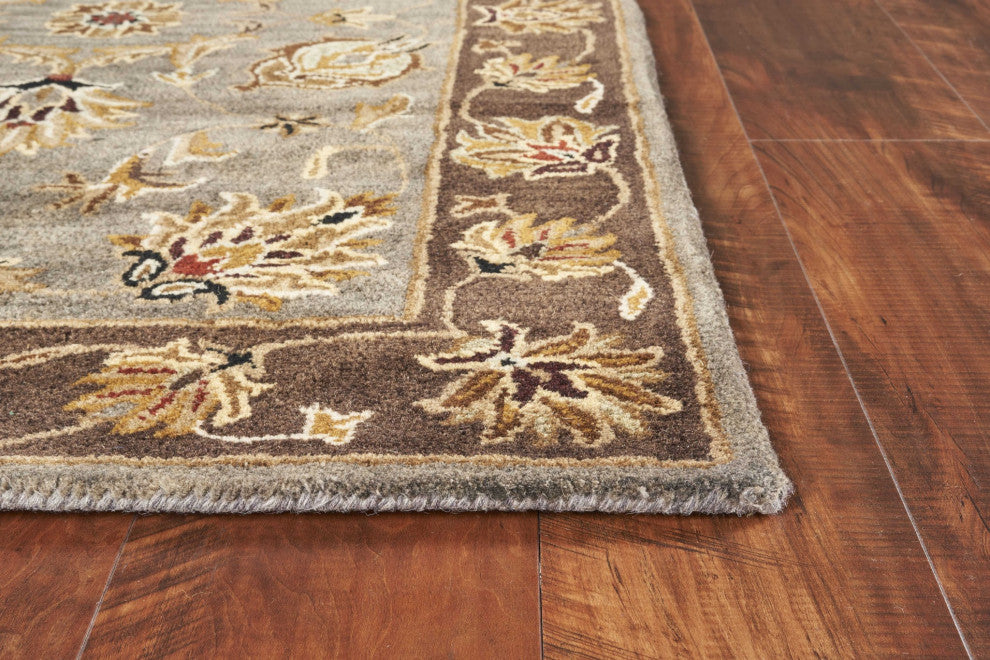 HomeRoots 5' x 8' Wool Grey or Mocha Area Rug