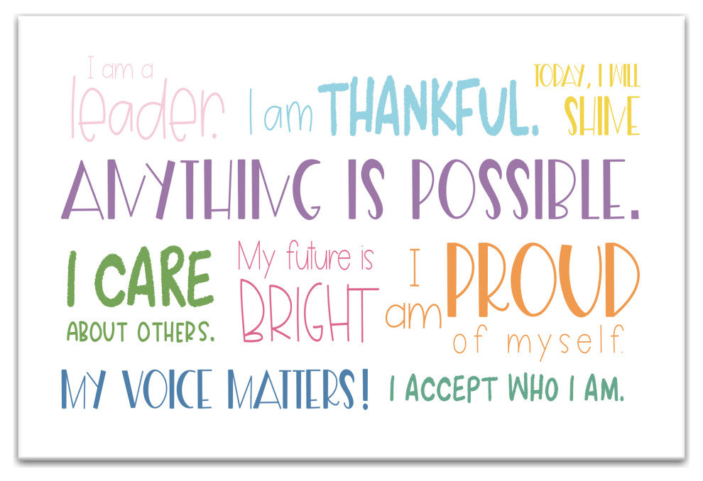 I Am Words 20"x30" Canvas Wall Art