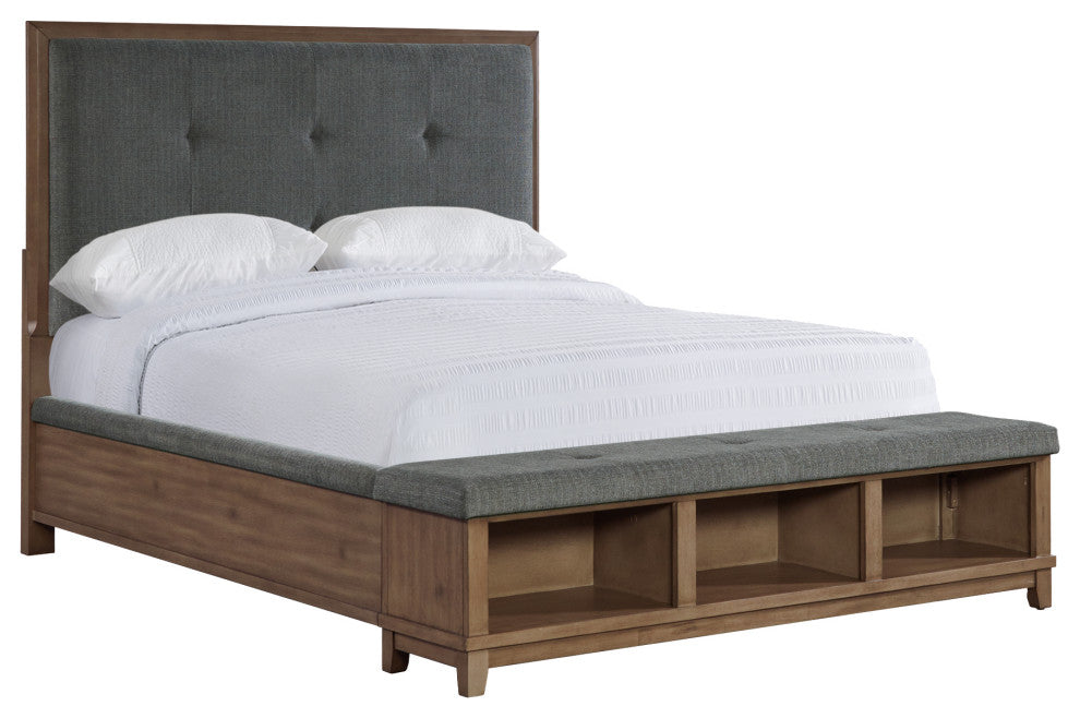 Picket House Jaxon Upholstered Queen Bed, Gray
