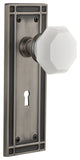 Mission Plate with Keyhole Single Dummy Waldorf White Milk Glass Knob