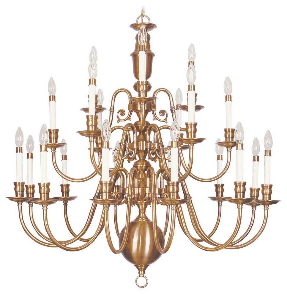 Livex Lighting 21 Light Flemish Brass Chandelier - 5321-22