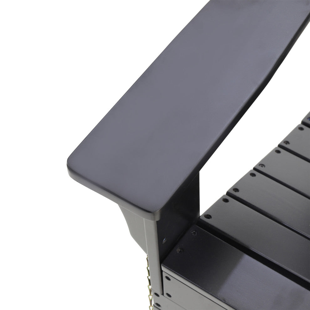 Gurekam Outdoor Foldable Adirondack Chairs, Set of 2, Black