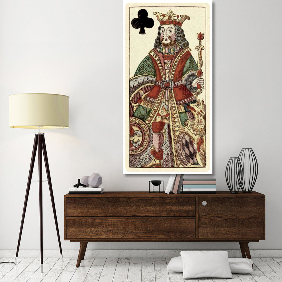 "King of Clubs (Bauern Hochzeit Deck)" Paper Art, 38"x74"