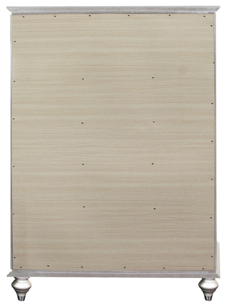 Wood Chest with 5 Drawers, Champagne