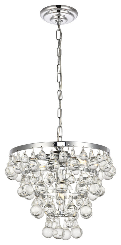 Kora Collection Pendant, 13"x10.9", 3-Light, Chrome Finish