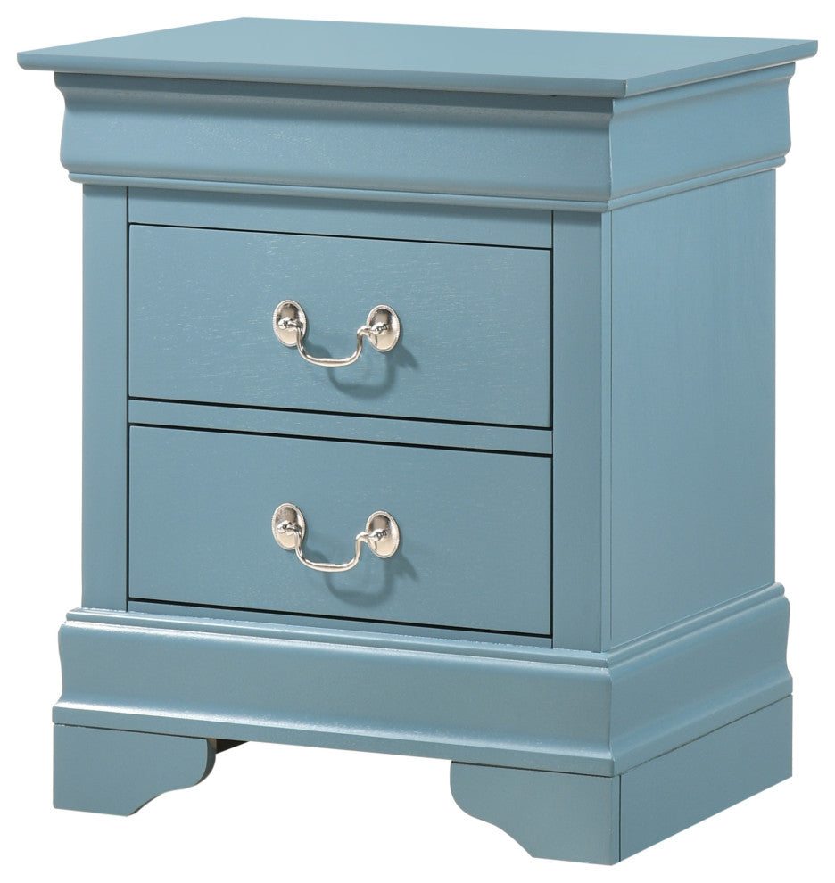 Louisphillipe Nightstand, Teal