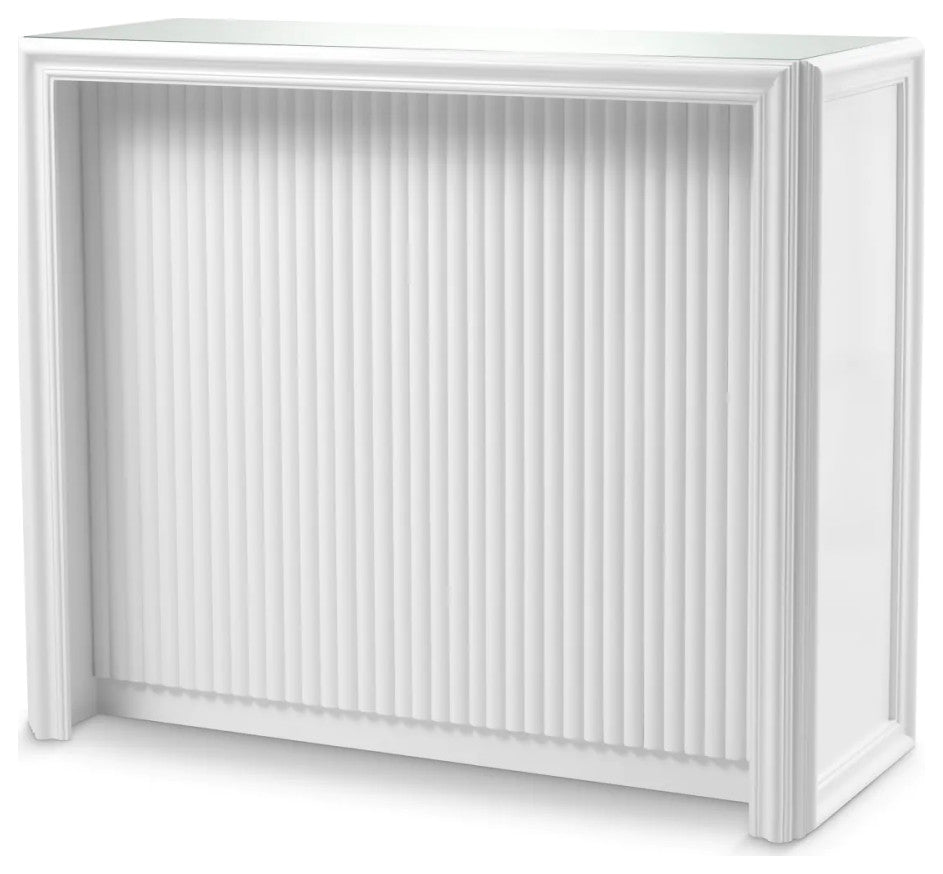 White Ribbed Bar Cabinet, Eichholtz Roland