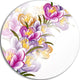 Vector Purple Flowers, Floral Round Wall Art, 11"