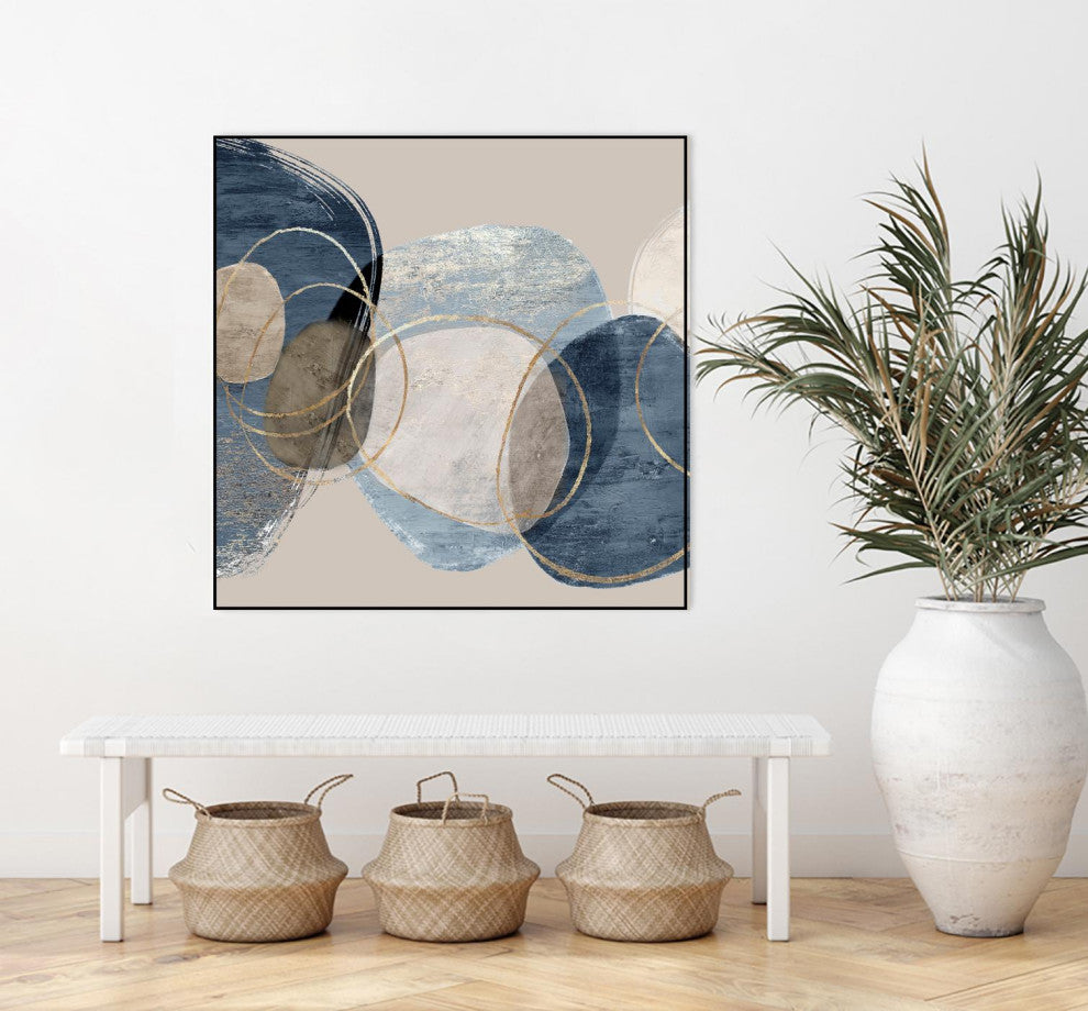 "Conglomerate I" Framed Canvas by Giant Art 30"x30"