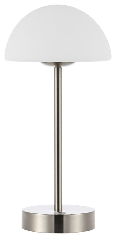 12.5" Modern Minimalist Iron Rechargeable Integrated LED Table Lamp, Nickel