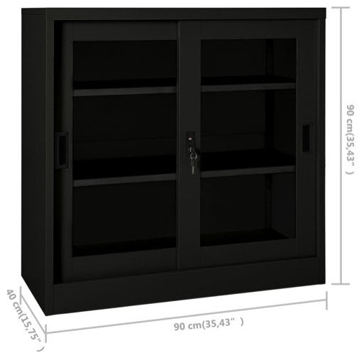 vidaXL Storage Cabinet Buffet Cabinet Sideboard Accent Cabinet Black Steel