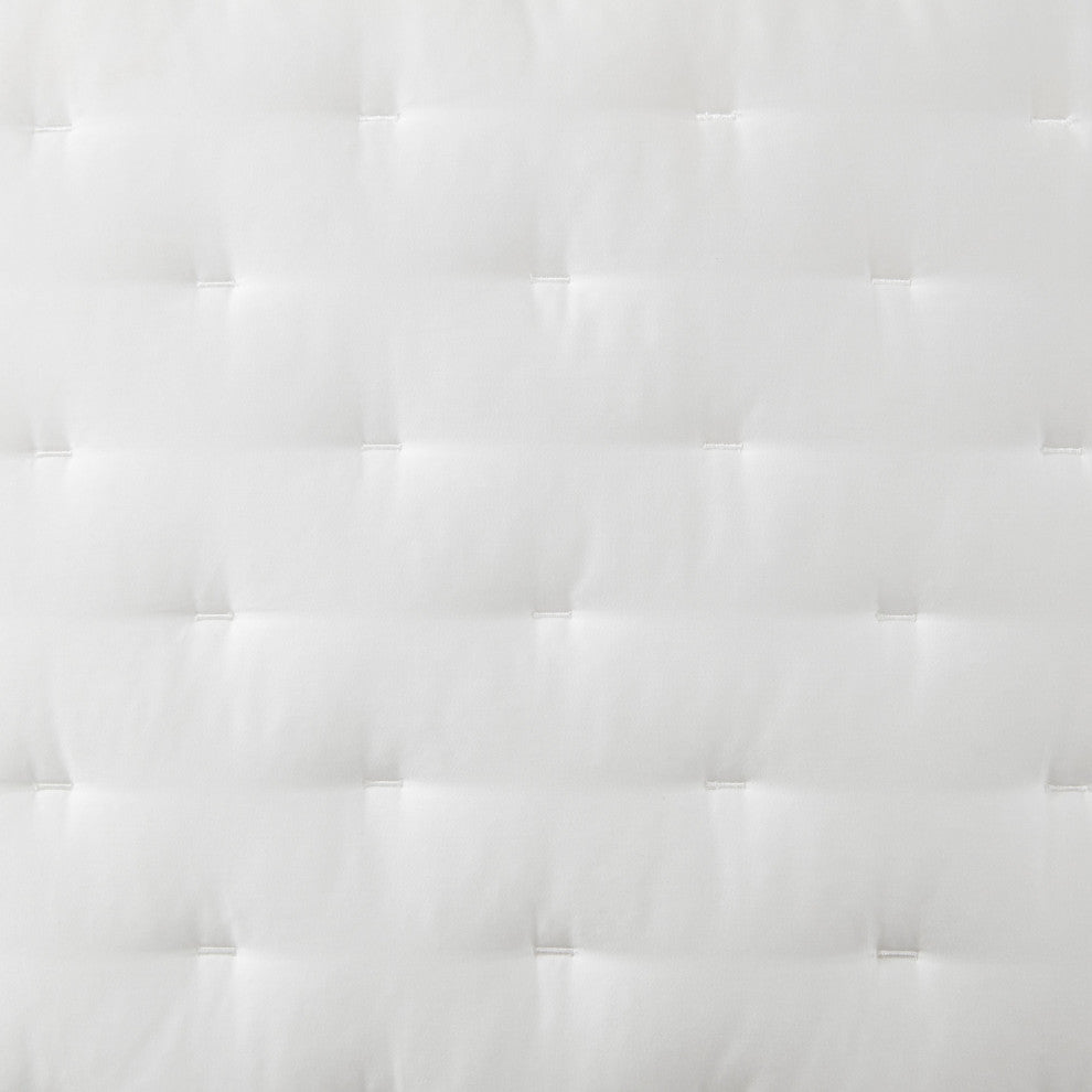 Lyocell Quilt Pillow Sham Set, 2 Piece, White, Standard