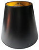 5x8x7 Textured Oatmeal Hard Back Lampshade with White Lining Edison Clip On, Black Parchment
