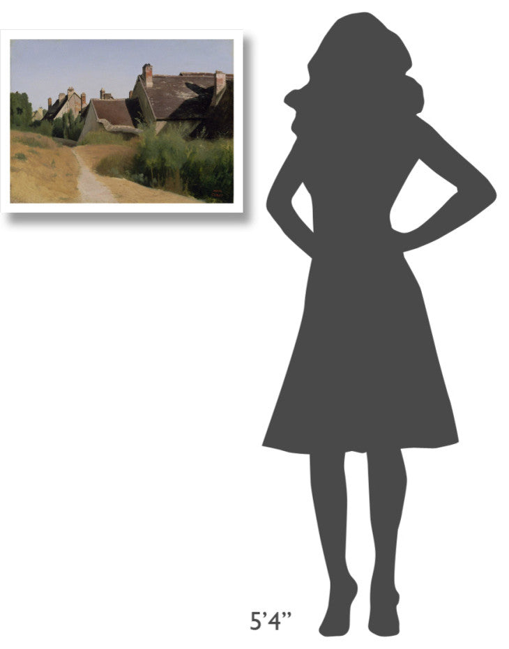 "Houses near Orleans" Paper Print by Jean-Baptiste-Camille Corot, 26"x20"