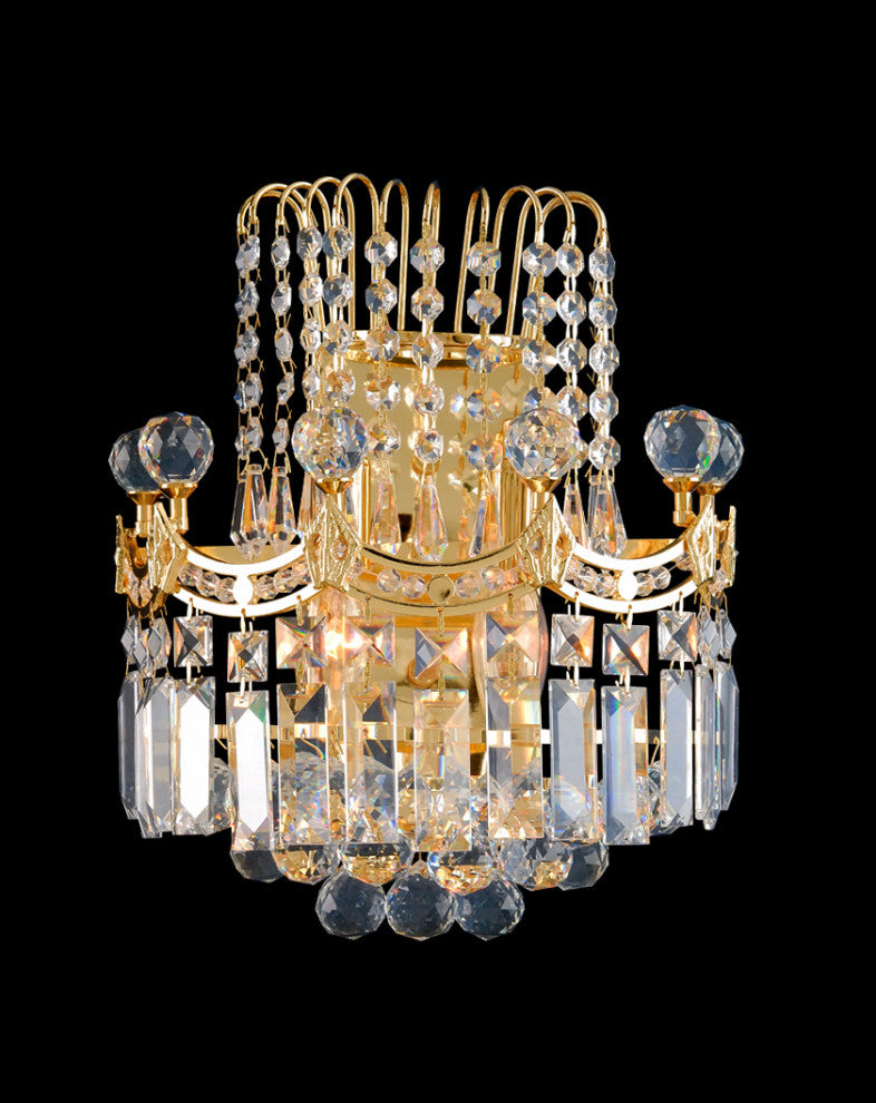 Artistry Lighting Corona Collection Crystal Wall Sconce, 12"x12", Gold
