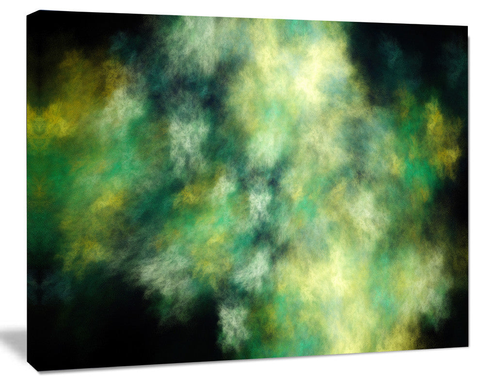 Perfect Green Starry Sky, Abstract Canvas Wall Art, 40x30