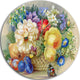 Bunch Of Flowers And Fruits, Floral Round Wall Art, 23"
