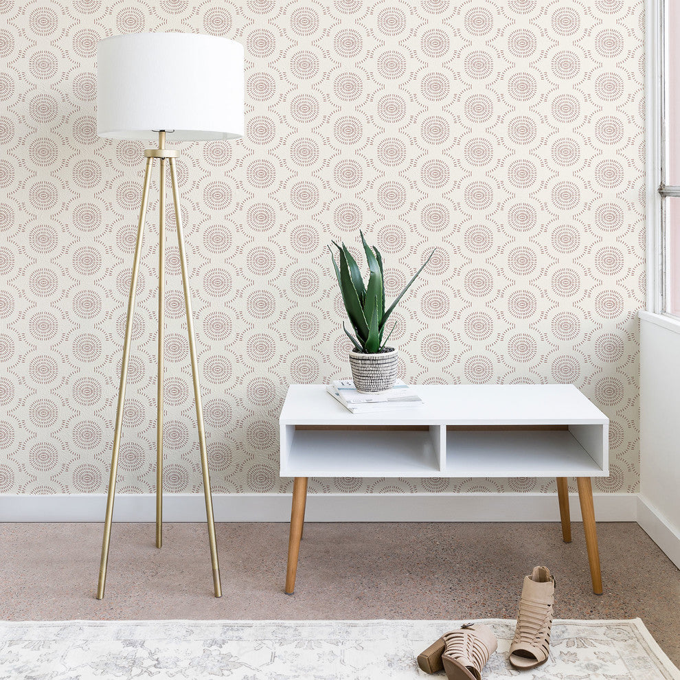 Deny Designs Holli Zollinger Wildflower Geo Wallpaper, Brown, 2'x4'
