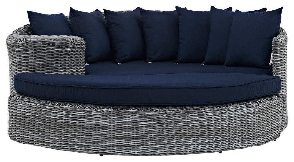 Canvas Navy Summon Outdoor Patio Sunbrella Daybed