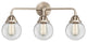 Beacon Bath Vanity Light, Brushed Satin Nickel, Clear, Clear