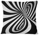 Spiral Black n White Contemporary Throw Pillow, 18"x18"