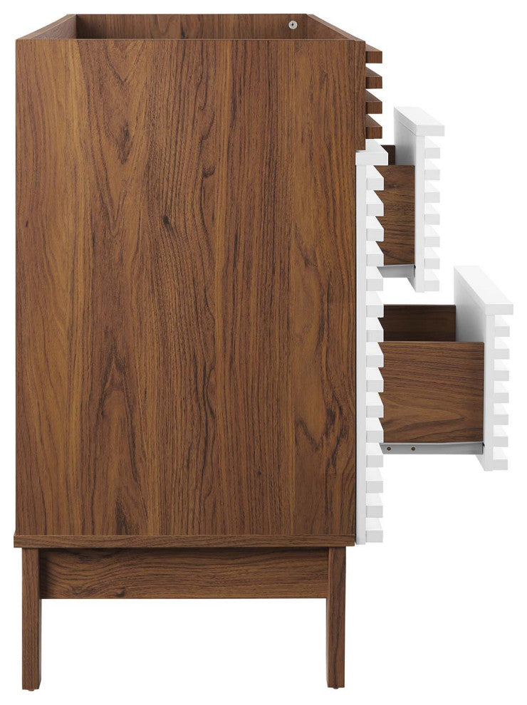 Render 48" Double Bathroom Vanity Cabinet, White Walnut