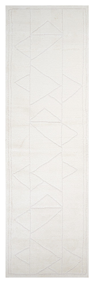 Monotone Moroccan Ivory Power-Loom Area Rug 5' x 7'6"