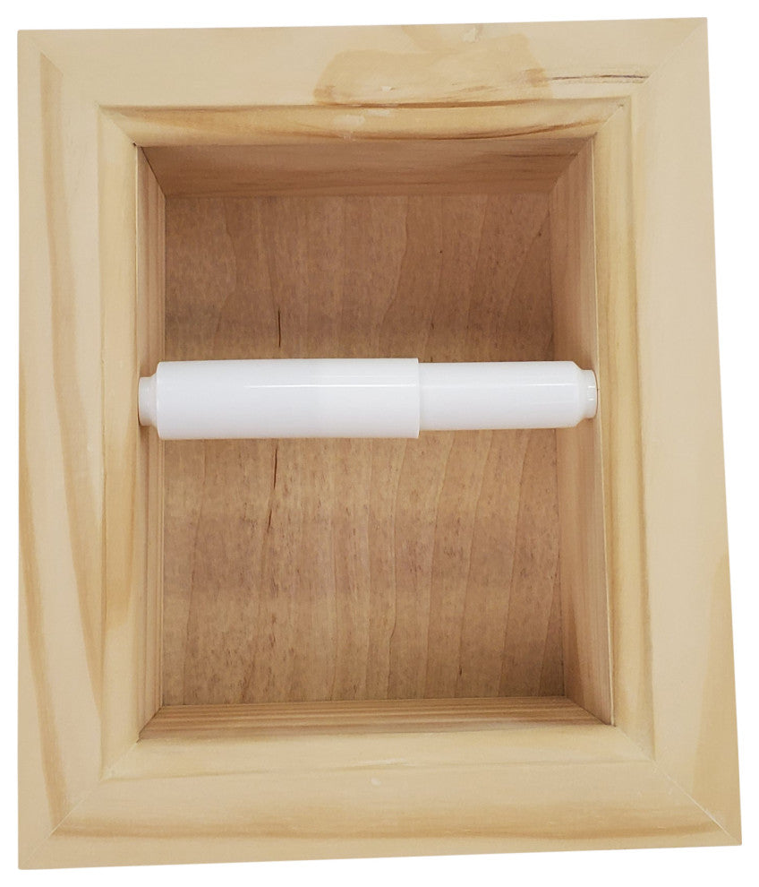 Tampa Recessed Solid Wood Toilet Paper Holder 7 x 8.5, Unfinished