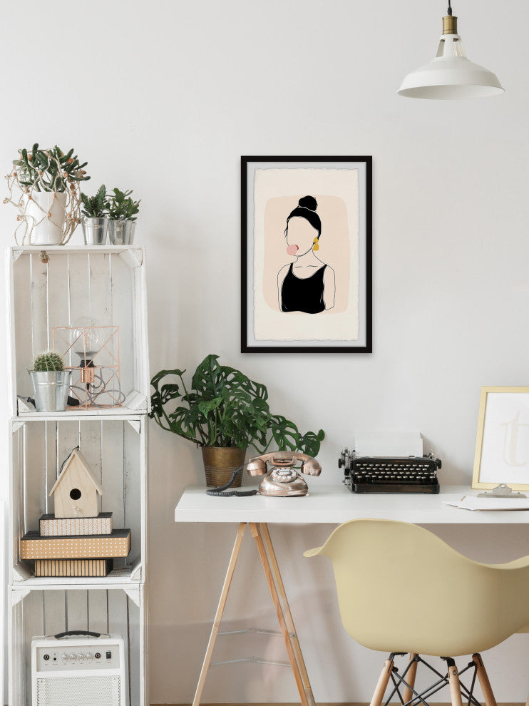 "Perfect Hair Bun" Framed Painting Print, 20x30