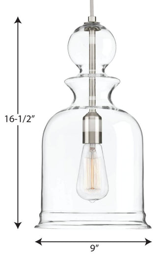 Progress Lighting P5333-09 Staunton 1-Light Pendant, Brushed Nickel