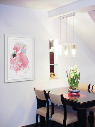 "Pink Flamingo" Framed Painting Print