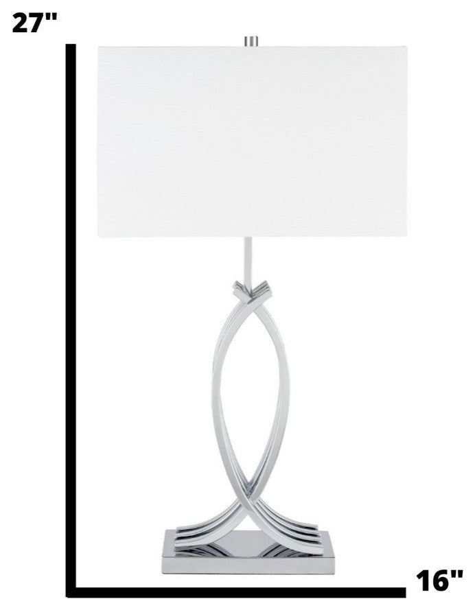 Unity in Chrome LED Table Lamp with USB Charger