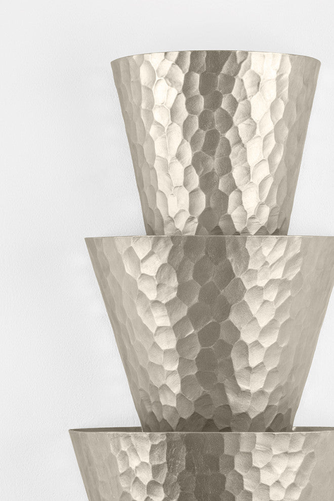 Corbett Lighting Bucharest Wall Sconce, Warm Silver Leaf, 8.25"Dx18"H