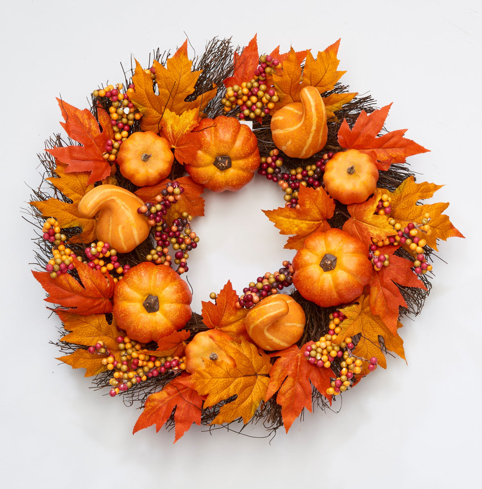 22" Fall Pumpkin Berry Wreath