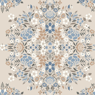 Taupe Medallion Floral Peel & Stick Wallpaper