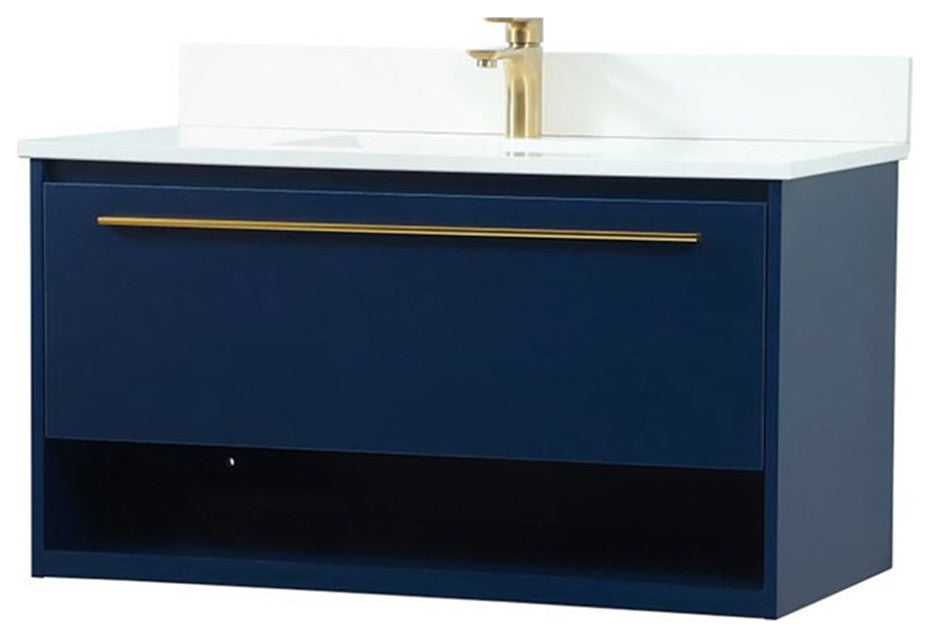 Elegant Decor Roman Bathroom Vanity Blue
