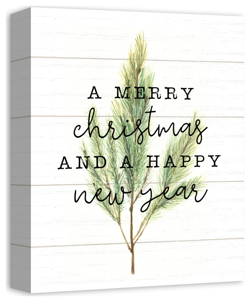 Merry Christmas and Happy New Year 11x14 Canvas Wall Art