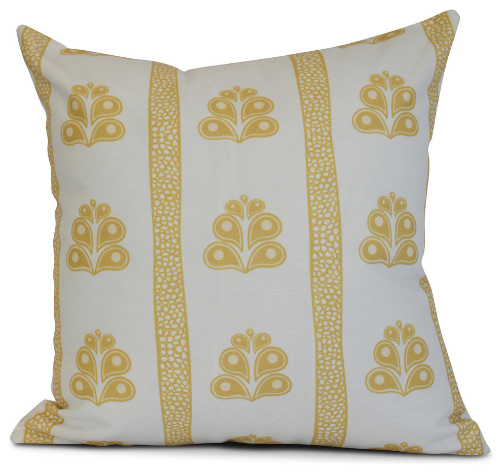 Gold Wacky Stripe, Geometric Print Pillow, 18"x18"