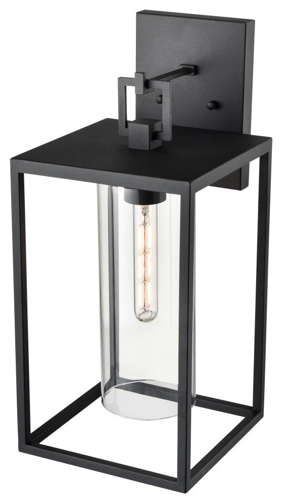 1 Light 9 in. Textured Black Outdoor